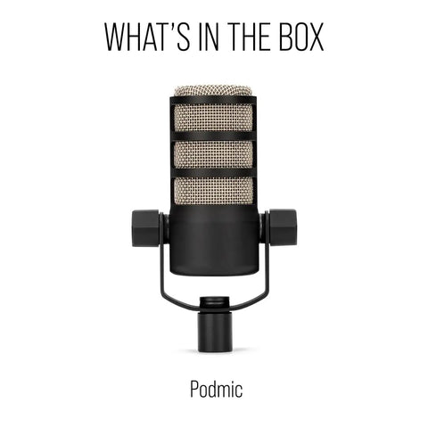 Front view of PodMic Cardioid Dynamic Broadcast Microphone with XLR Output Requires An Audio Interface For Studio Podcasts And Live Streaming