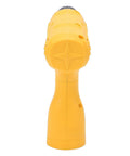 Straight Up Heavy Duty Cordless Drill Driver With Bright Led Light And Ergonomic Handle For Wood Brick Tile Drilling image from rear showing compact design and yellow color.