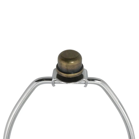Solid Bronze Lamp Finials Caps 1/4-27 Threaded Hat Style Tops on metal harp, decorative accessory for table or floor lamps.