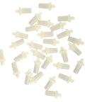 Tough-As-Nails Plastic Shutter Repair Pins and Blind Bolts 50 Pack for Window Blinds, beige plastic spring clips, 50 pieces.