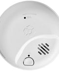 Top Shelf Hardwired Smoke And Carbon Monoxide Detector Combo Built Tough With Rock Solid 10 Year Battery Backup Fully Linked Whole House Fire Safety Alarm Hassle Free 6 Pack Bundle, white ceiling-mounted smoke and CO alarm.