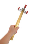Hand holding No Sweat Premium Smoke Sensor Removal Tool With Heavy Duty Claw Head Aluminum Body for ceiling detector.