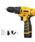 Kickass 12V Cordless Electric Drill Delivering 30Nm Torque With Built In Lithium Ion Battery Wireless Screwdriver And Hella Mini Power Driver For Any Job displayed with drill bits and charger.