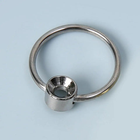 Solid Metal Pull Ring Handles 12-Piece Set, single pull ring handle, vintage silver finish, screwless drop ring for cabinets