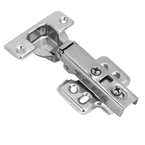 Rock Solid Steel Hydraulic Hinge with Soft Close Damper for Cabinet and Cupboard Doors, electroplated finish view.