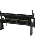 24 Inch Pan and Box Brake Heavy Duty Sheet Metal Bender With Removable Fingers, side view, for bending carbon steel, copper, aluminum