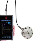 Heavy Duty Handheld Digital Force Gauge With External High Precision Sensor Portable Industrial Tension Compression Tester displaying 438 g force.