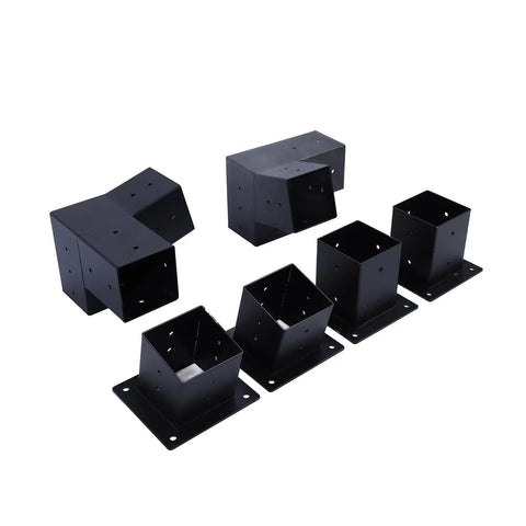 Three Way Slanted Roof Pergola Mounting Bracket Kit For Wood Beams Elevated Outdoor Stand For Yards Parks Backyards Easy Install With Pre Drilled Holes And Included Screws Ideal For Canopies Carports And Small Gazebos