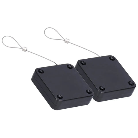 Two Pack Multifunctional Sensor Automatic Door Closer With 800G Pull Strength, black ABS material, close-up view.