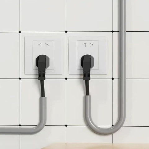 Low Profile Gray Floor Cable Cover And Durable Pvc Wire Protector With Anti Slip Cord Hider for tight home office setups around outlets.