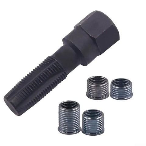 Beefed Up Thread Repair Kit With Reamer And Tap For Damaged Threads, Four Steel Inserts For Reliable Long Lasting Restoration, Precise Fit, Easy To Use