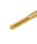 Top Shelf M2.5 Metric Spiral Machine Screw Tap With 0.45 Pitch And Titanium Coating detail showing threaded tip and coating.
