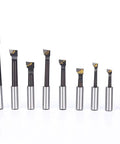 12mm F1 Type Boring Bar Set 9 Piece Pro Grade High Speed Steel Lathe Tools With Storage Base For Precision Internal Turning And Bore Machining On Metalworking Lathes, 9-piece set