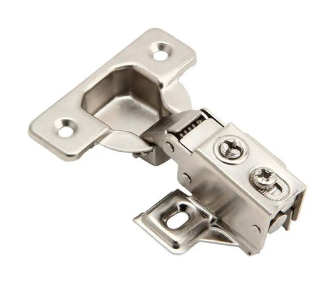 Six Pack Heavy Duty Soft Close Cabinet Door Hinges Face Frame Style With Built In Metal Dampers And Brushed Satin Nickel Finish close up view.