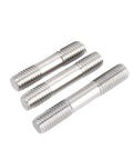 Three 304 stainless steel double-ended threaded studs, M8x80, silver.