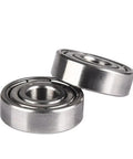 2000 Pack S695ZZ 420 Stainless Steel Deep Groove Ball Bearings 5X13X4mm two precision bearings showing stainless steel construction.