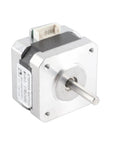 Close-up of 17HS2408 4 Wire Stepper Motor Quiet High Torque Nema 17 Servo Unit on white background for CNC applications.