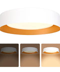 Dope 16.5 Inch Dimmable LED Flush Mount Ceiling Light Matte White With Gold Interior 3000K Warm White 30W Modern Fixture