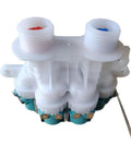 Water Inlet Solenoid Valve For Washing Machine 120V With 4 Port Design No Fuss Easy Install Cyan Long Lasting Plastic Construction Replacement Part For W11096268 And W11165546, 4-port white and cyan valve