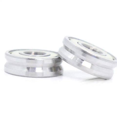 Top Tier Sealed V Groove Ball Bearing 8X22X7MM Precision Roller For Pulley Wheels And CNC Rail Guides shown in close-up.
