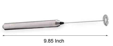 Milk Frother Handheld Electric Foamer Portable Mini Mixer Stainless Steel Body With Thick Whisk, 9.85 inch length