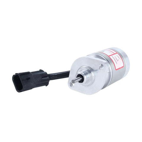 Premium Heavy Duty Pull Type Linear Actuator Replacement For Diesel Generator Engines 12 Volt DC Shutdown Control System, silver actuator with a black connector.
