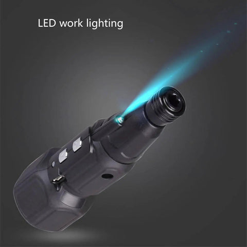 Slick Cordless Electric Screwdriver With Built In Led Light showing LED work lighting feature for better visibility during use.