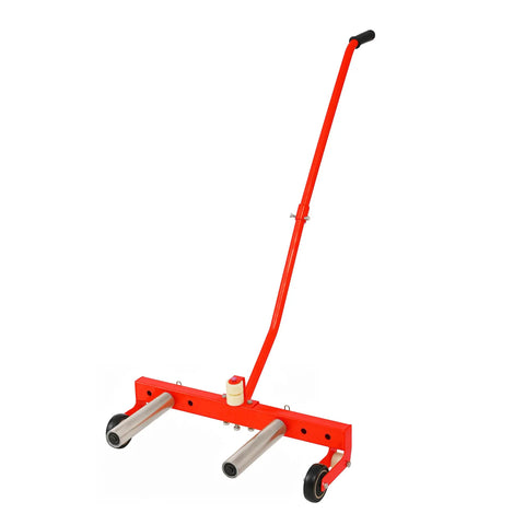 Heavy Duty Tire Dolly 330 Lbs Adjustable Rolling Wheel Cart Fits 6.5 To 31.5 Inch Rims with adjustable handle and smooth rollers.