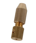 Brass Engraving Tool Collet for CNC Milling and Lathe, Precision 0.2mm to 0.7mm Drill Bit Holder, Pro Grade 25mm by 8mm Shank, High Speed Machining Chuck for Milling Machine and Drill Bits brass collet close-up with threaded body