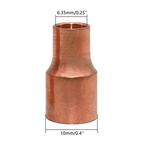 One Quarter By Three Eighths Inch Copper Reducer Coupling For HVAC Systems Refrigeration Or Hydraulic Applications Pack Of Five