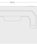 Illustration of mini stacking box dimensions for Three Eighths Inch Drive Six Point Socket Set With Ratchet And Bits In A Mini Stacking Box Grab And Go Thirty Five Piece