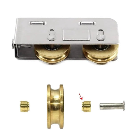 Smooth Out Sticking Doors With This 6 Piece Set Of Stainless Steel Sliding Door Rollers Designed With Double Copper Wheels And Quiet Bearings, including two copper wheels.