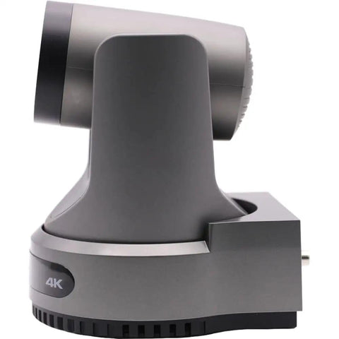 Five Pack 4K PTZ Camera Bundle Featuring 20x Optical Zoom Smart Auto Tracking And One Precision Joystick Controller side view of a PTZ camera with 4K label.