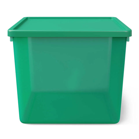 Top Tier Stackable Storage Bin With Lid in green color, 12.5 x 12 x 9.5 inches, suitable organizer box for efficient storage.