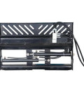 Rock Solid Hydraulic Adjustable Sliding Forks Designed For Your Skid Steer Loader, showing hydraulic mechanism and sturdy frame.