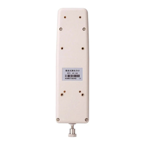Top Notch Digital Force Gauge Offering Slick Pull And Push Measurements No Fuss Compact Design, white measuring unit for lab testing.