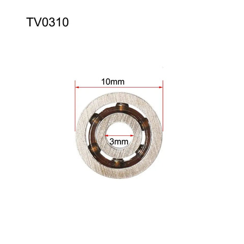 Top Shelf Deep V Groove Guide Ball Bearings 3x10x3mm Single Sided Sealed Chrome Steel showing 10mm diameter and 3mm depth.