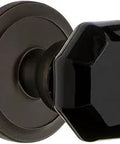 Circulaire Rosette Passage Door Knob Set With Lyon Knob In Timeless Bronze 2.375 Backset Full Solid Forged Brass Construction