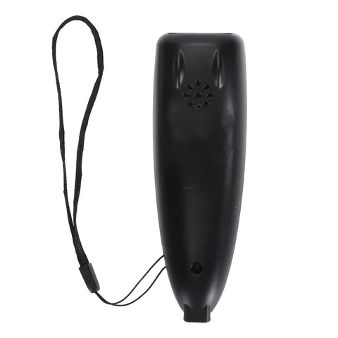 Portable 2D Barcode Scanner Mini Reader with wireless 2.4G USB modes, back view showing ABS housing and lanyard