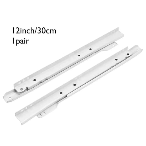 Two Section Drawer Slides Pair For Keyboard Trays And Small Cabinets No Squeak Glide Quiet Operation 12 inch size