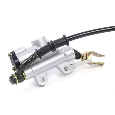 Hydraulic brake assembly for Go Kart Rear Axle Kit 740mm With Beefed-Up Brake Assembly And Pillow Blocks Including T8F Chain For DIY builds.