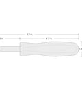 Diagram of Six In One Phillips And Slotted Multi Bit Driver Kit With Handy Compact Handle dimensions shown in inches.