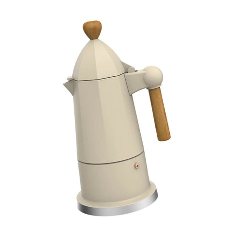 Portable 6 Cup Octagonal Aluminum Espresso Pot for Camping Office Cafe or Restaurant White Coffee Maker Kettle Brew Pot