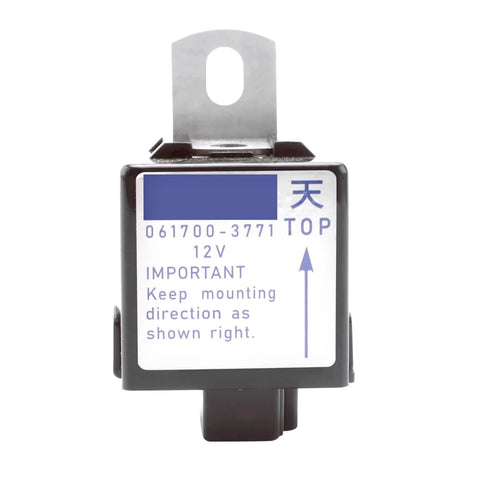 Stop solenoid relay, 12V, black plastic housing with metal mounting tab and 061700-3771 label.