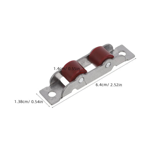 High Load Stainless Steel Sliding Glass Door Rollers Four Pack Double Wheel Track Glides With Precision Bearings, measurement detail