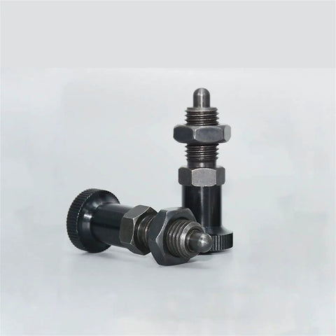 Indexing Plunger Spring Lock Pin With Aluminum Knurled Knob And Fine Thread Screw Design For Precise Machinery Positioning, heavy duty components.