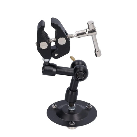 Heavy Duty Soldering Clamp And Stand For Maintenance And Repair, Alloy Steel Fixture Tool, Stable Bench Holding, Welding Support, Compact Design For Technicians And DIY Hobbyists, black base