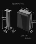 Slick Heavy-Duty EV Charger Enclosure With Pedestal Post Workhorse Weatherproof Lock Box For Outdoor Use dimensions with ruler.