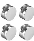 Beefy Adjustable Rimless Rectangle Glass Shelf Holder Heavy Duty Clamps Chrome Plated Metal Shelf Supports, 4 pack