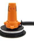 Varsity Grade Adjustable Wall Grinder Hooks Up To Shop Vac For Dust Free Putty Work 750W Motor with black base and canted handle.